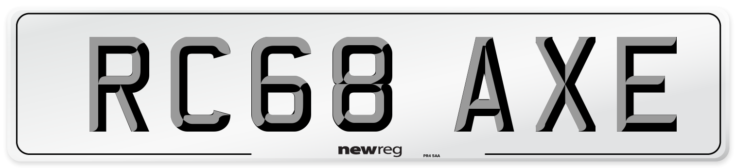 RC68 AXE Number Plate from New Reg